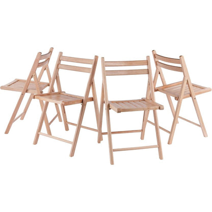 Beech Folding Chair Set – Set of 4 Folding Wood Chairs for Easy Storage