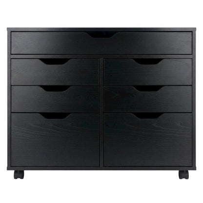 Composite Wood Buffet Cabinet with Open Shelves for Kitchen or Pantry, Black