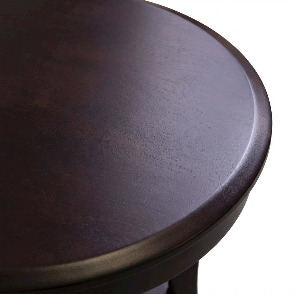 Round Accent Table, Brown, Drawer, Round Shelf, End Table