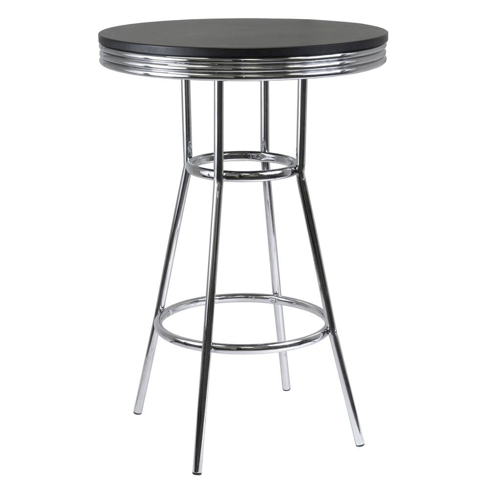 Black Metal Round Pub Table – Bar Height Dining Table for Any Space