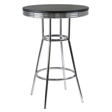 Black Metal Round Pub Table – Bar Height Dining Table for Any Space