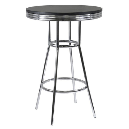 Black Metal Round Pub Table – Bar Height Dining Table for Any Space