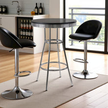 Black Metal Round Pub Table – Bar Height Dining Table for Any Space