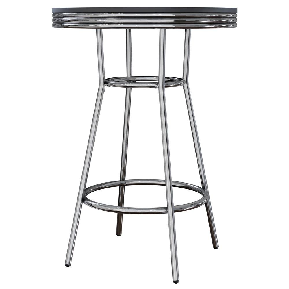 Black Metal Round Pub Table – Bar Height Dining Table for Any Space
