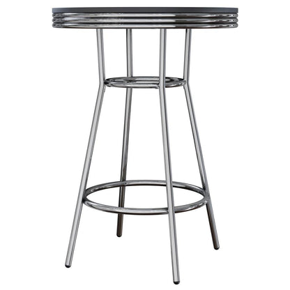 Black Metal Round Pub Table – Bar Height Dining Table for Any Space