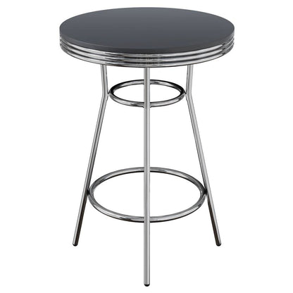 Black Metal Round Pub Table – Bar Height Dining Table for Any Space