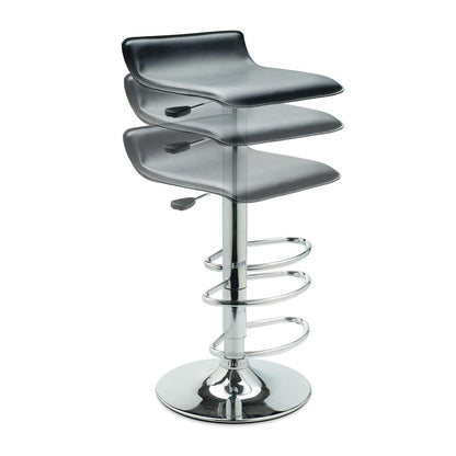 Single Airlift Swivel Stool with Black Faux Leather Seat