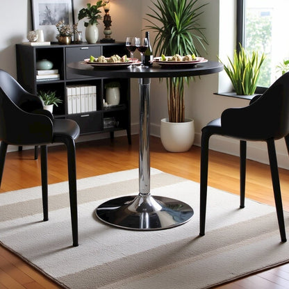 Black Small Round Dining Table – Compact Circle Table for Dining Spaces