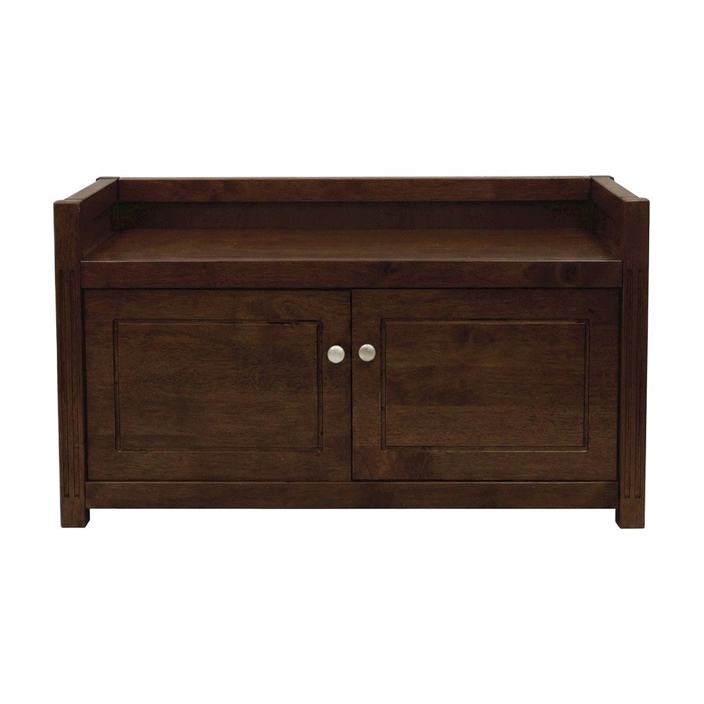 Solid Wood Entryway Bench with Lift-Top Storage for Shoe Rack, Hall Tree, Walnut