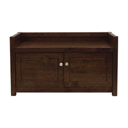 Solid Wood Entryway Bench with Lift-Top Storage for Shoe Rack, Hall Tree, Walnut