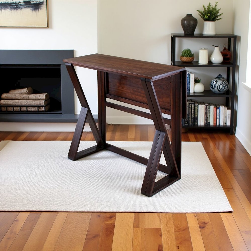 Antique Walnut Counter Height Table – Small Foldable Dining Table for 2