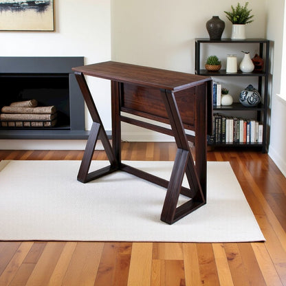 Antique Walnut Counter Height Table – Small Foldable Dining Table for 2