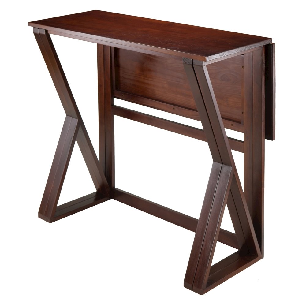 Antique Walnut Counter Height Table – Small Foldable Dining Table for 2