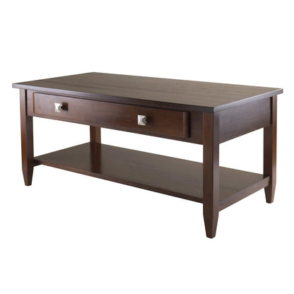 Antique Walnut Coffee Table – Classic Living Room Table with Tapered Legs