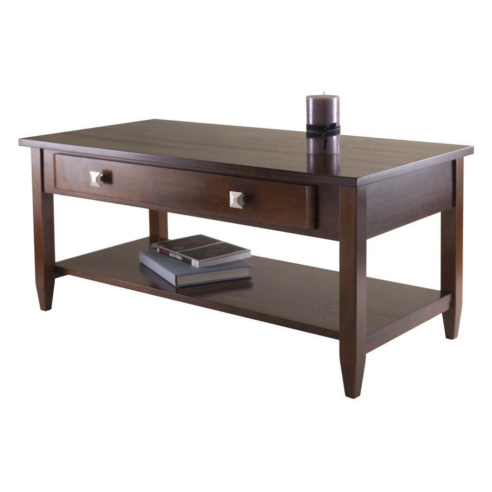Antique Walnut Coffee Table – Classic Living Room Table with Tapered Legs