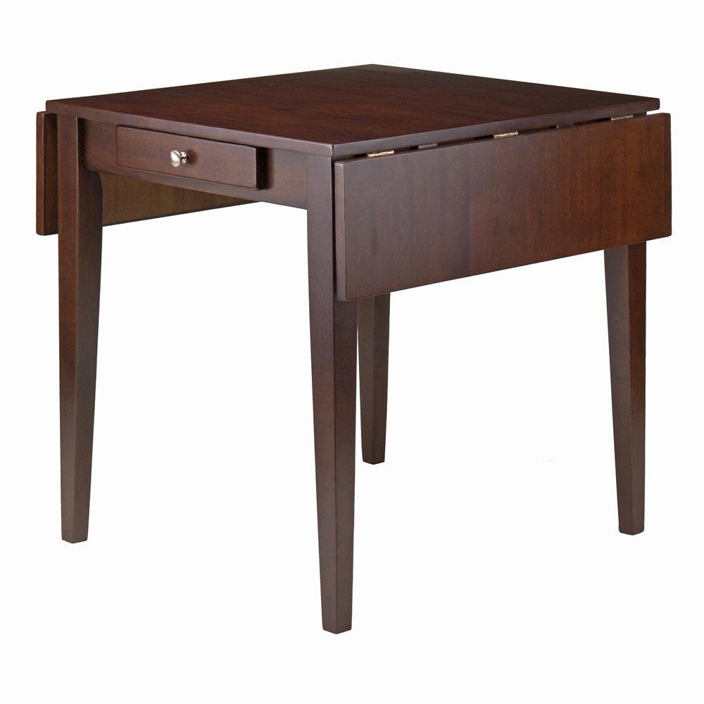 Antique Walnut Folding Dining Table – Small Round Drop Leaf Table