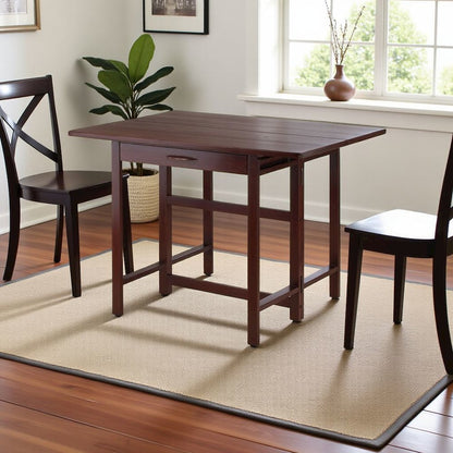 Walnut Folding Dining Table – Space-Saving Drop Leaf Table for Small Areas