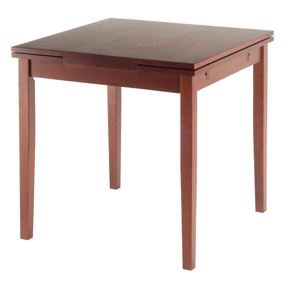 Walnut Expandable Dining Table – Square Dining Table with Leaf Extension