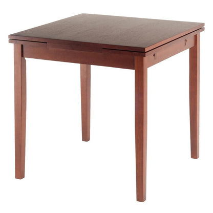 Walnut Expandable Dining Table – Square Dining Table with Leaf Extension