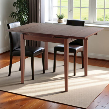 Walnut Expandable Dining Table – Square Dining Table with Leaf Extension
