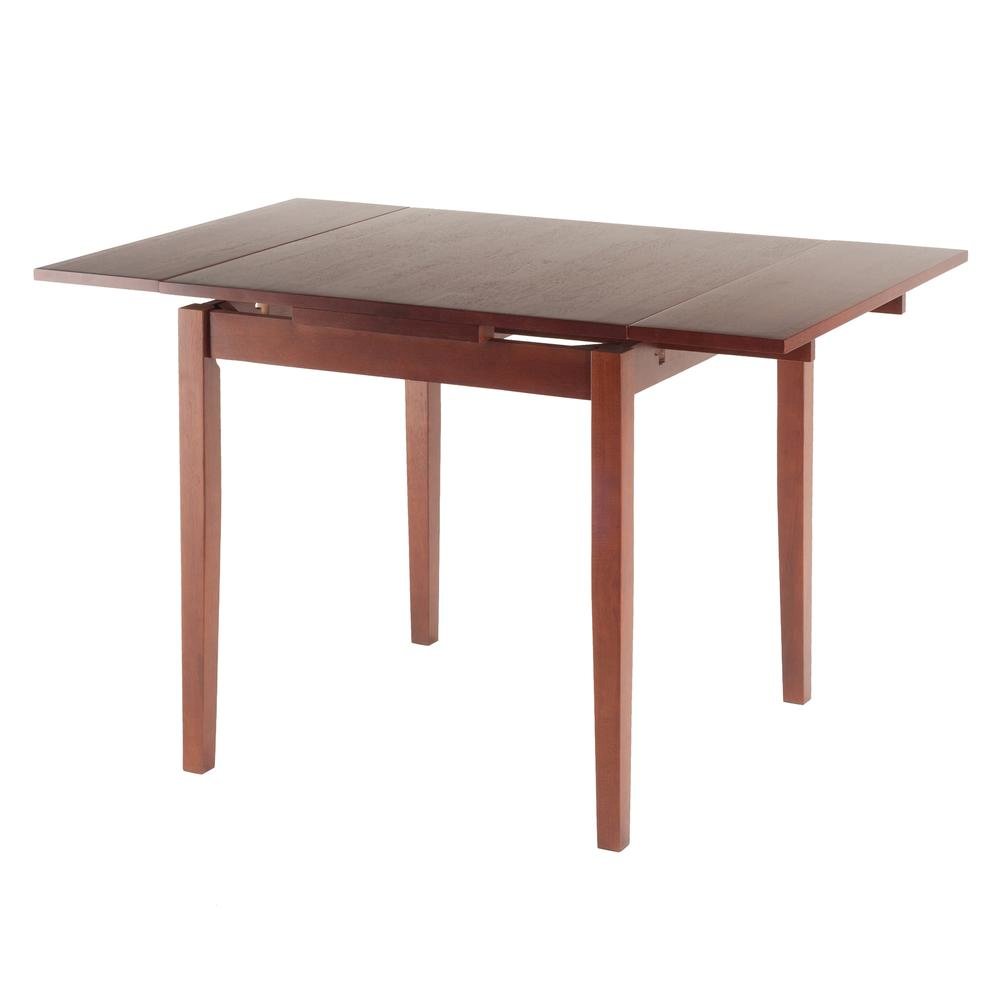 Walnut Expandable Dining Table – Square Dining Table with Leaf Extension