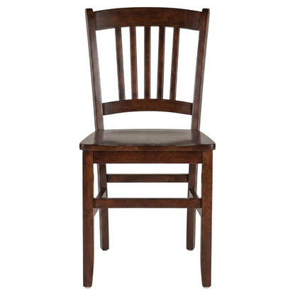 Solid Wood Stacking Dining Chair with Slat Back for Dining Room, Walnut, Set of 2