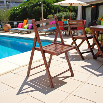 Walnut Folding Chair Set – 4-Pack Folding Wood Chairs for Easy Storage