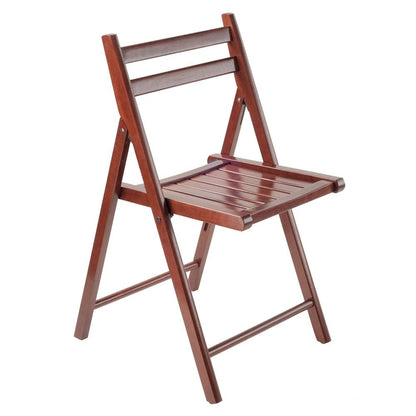 Walnut Folding Chair Set – 4-Pack Folding Wood Chairs for Easy Storage