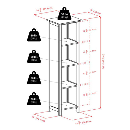 Milan Storage Shelf or Bookcase 5-Tier, Tall
