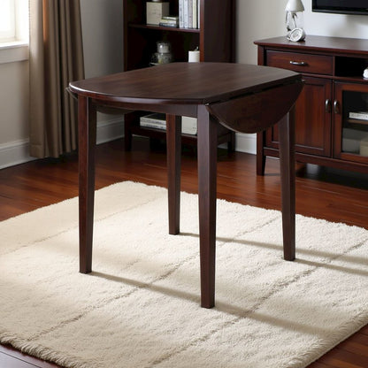 Walnut Small Round Drop Leaf Table – Foldable Dining Table for Spaces