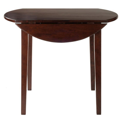 Walnut Small Round Drop Leaf Table – Foldable Dining Table for Spaces