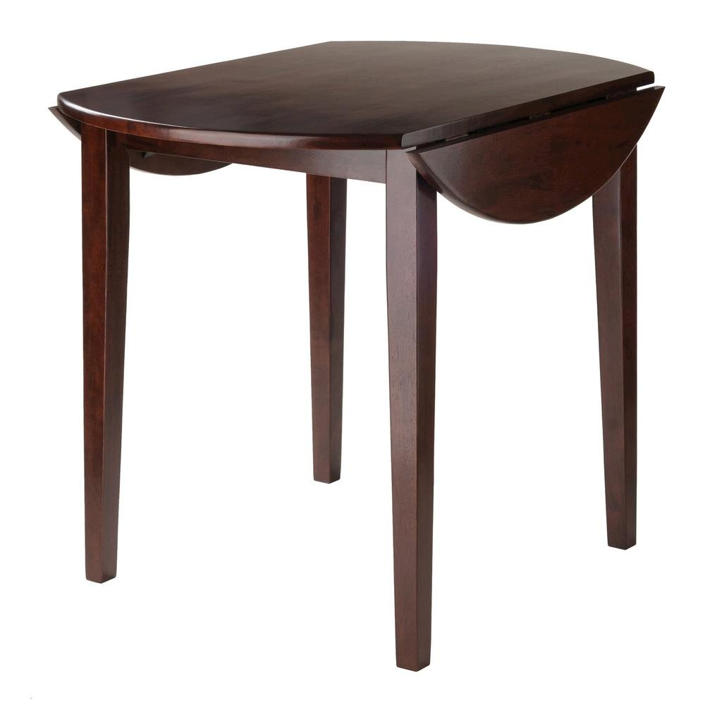 Walnut Small Round Drop Leaf Table – Foldable Dining Table for Spaces