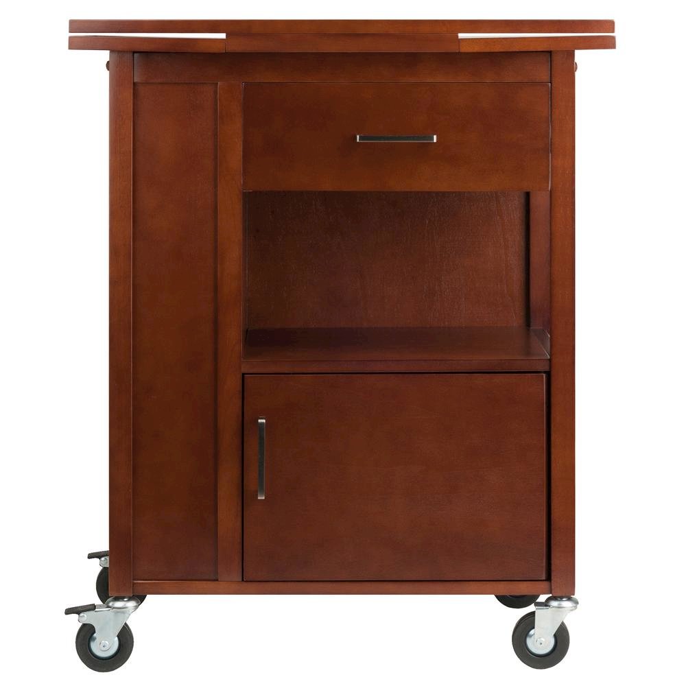 Walnut Kitchen Island Cart – Rolling Kitchen Island on Wheels