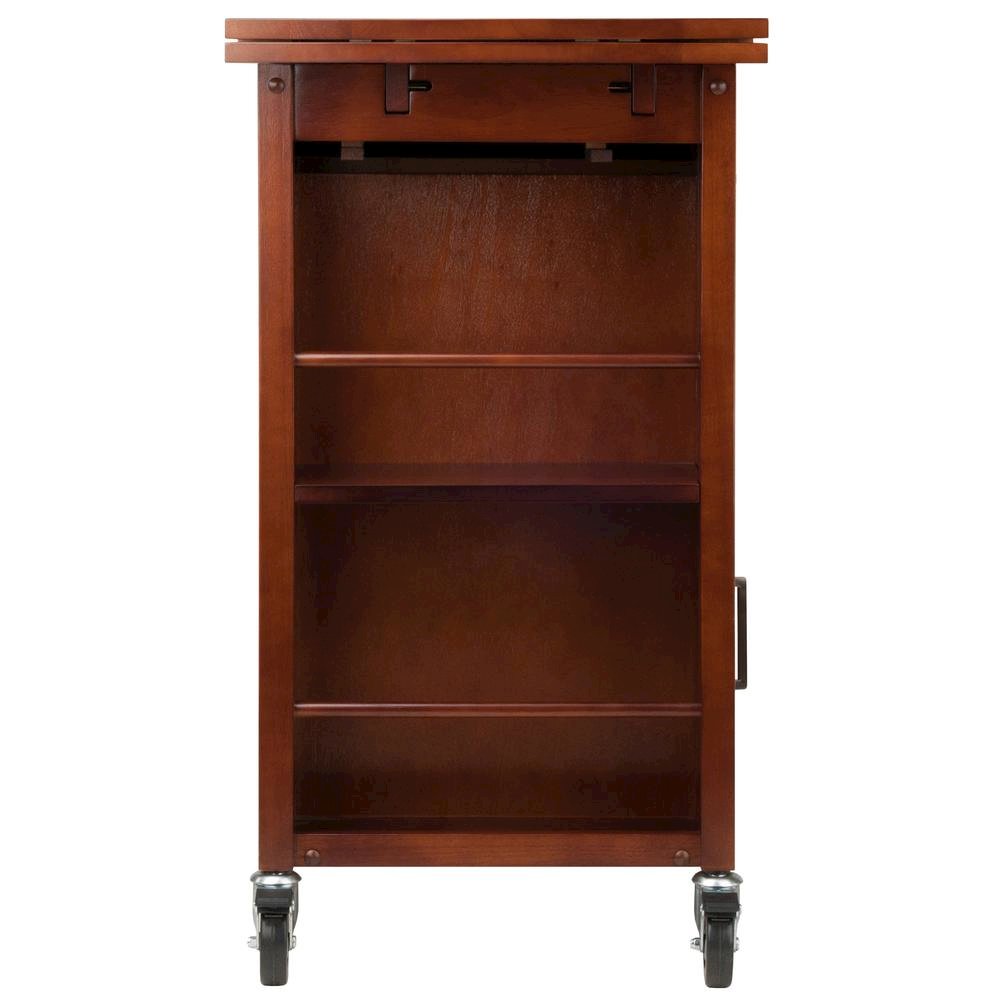 Walnut Kitchen Island Cart – Rolling Kitchen Island on Wheels