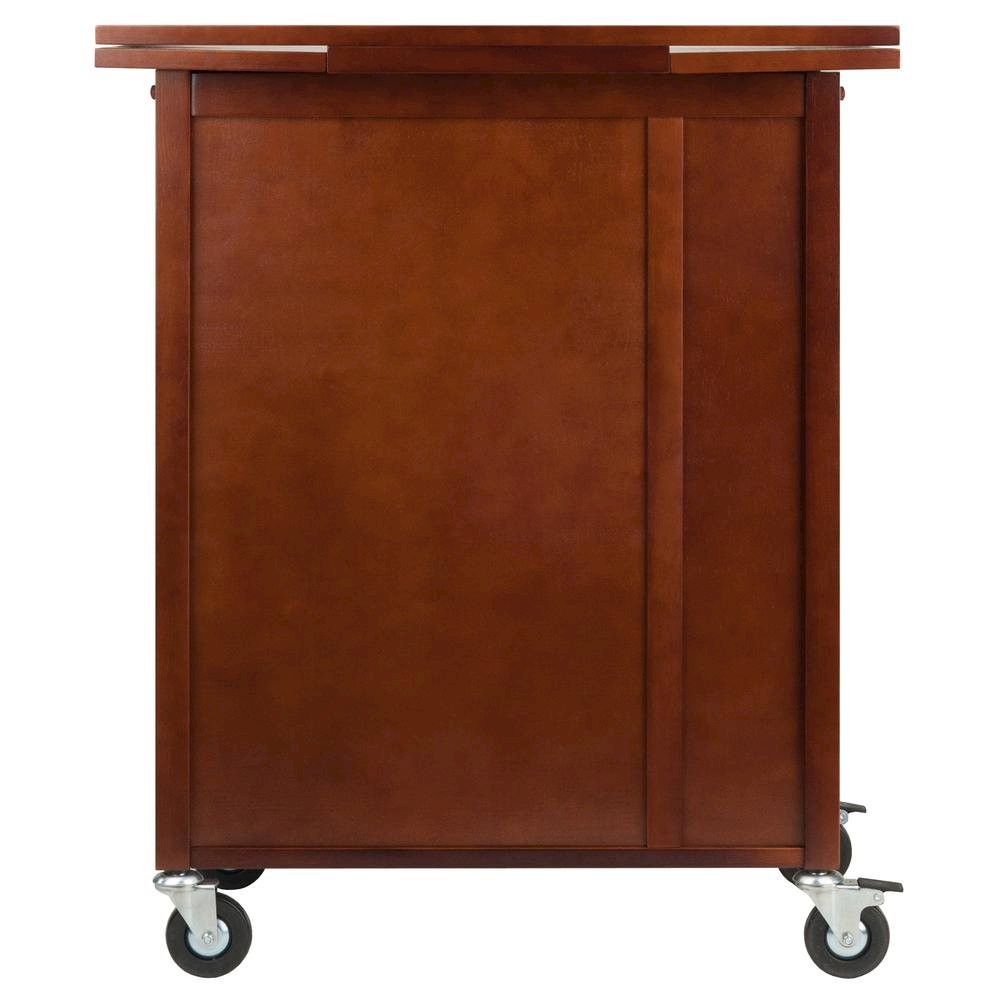 Walnut Kitchen Island Cart – Rolling Kitchen Island on Wheels