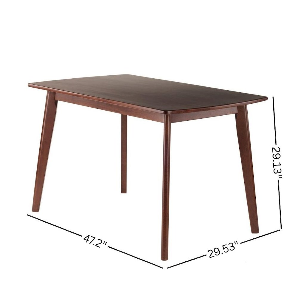 Rectangular Solid Wood Dining Table With Smooth Edges For Kitchen Or Dining