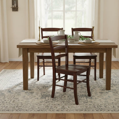Solid Wood Dining Chairs Set Of 2 Farmhouse Kitchen Chairs In Walnut Finish