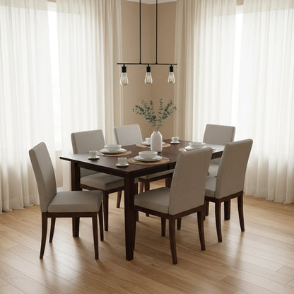 Drop Leaf Dining Table, Walnut Finish, Pull-Out Frame Support, Solid Wood