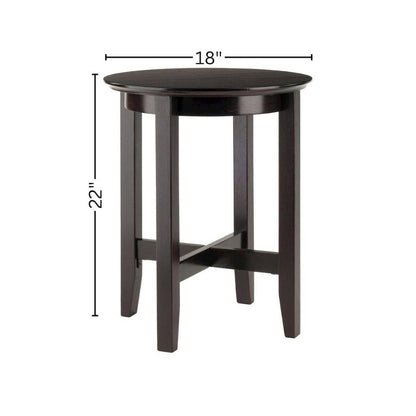 Square End Table, Espresso Finish, Solid Wood, Shaker Style, X-Crossbar