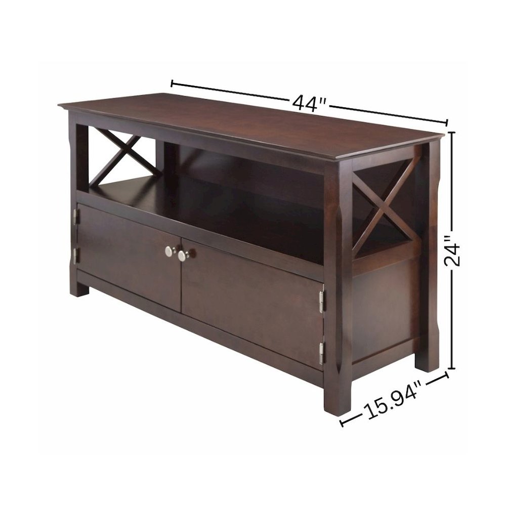 Black TV Stand with Spacious Storage and Modern Design