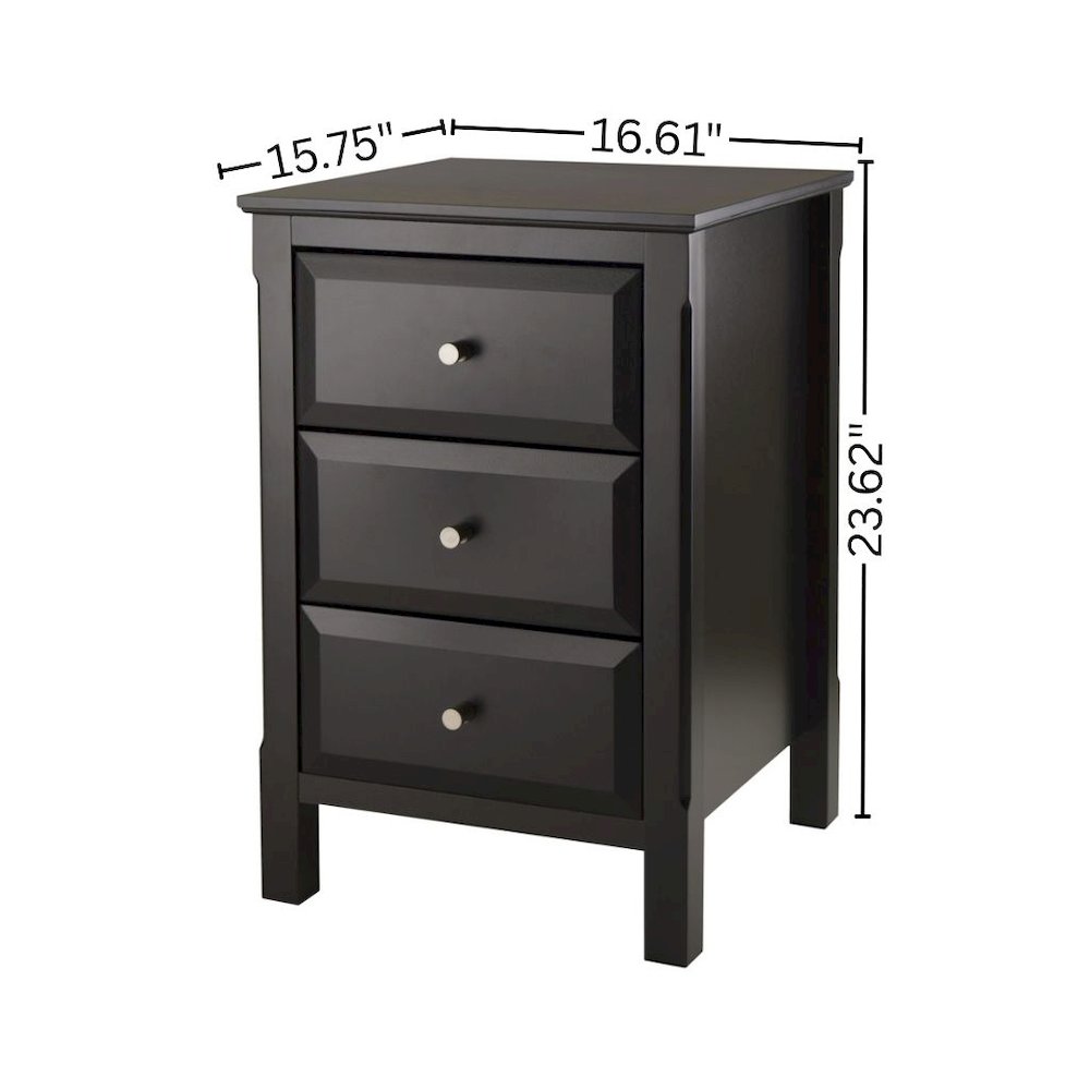 Accent Table, Black Nightstand, Single Drawer, Small Side Table