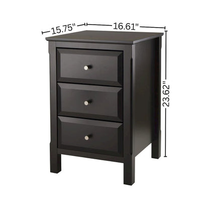 Accent Table, Black Nightstand, Single Drawer, Small Side Table