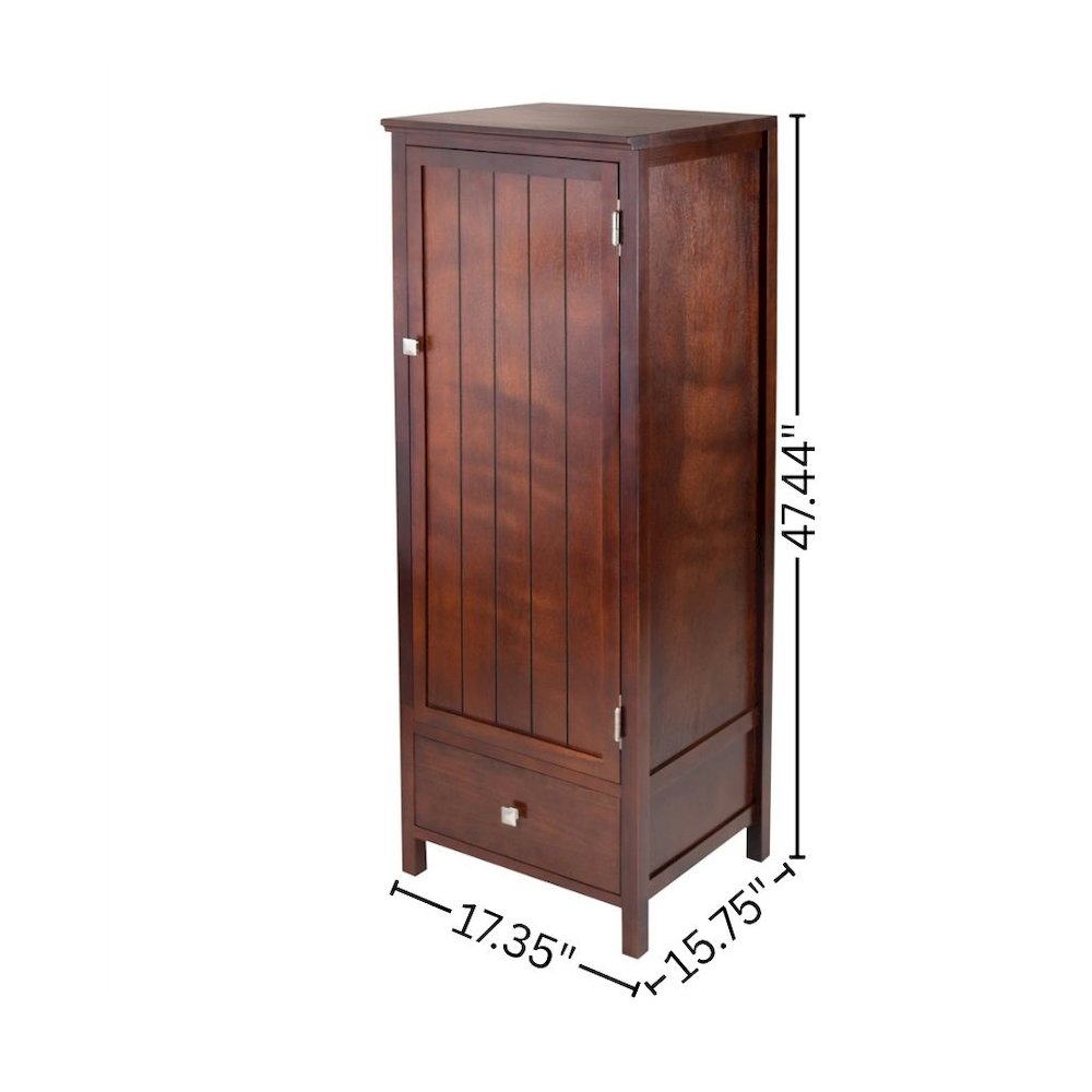 Jelly Cabinet, Storage Cupboard, Drawer, Walnut Finish