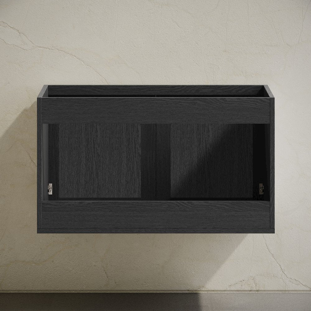 Classe 36" Wall-Mounted Bathroom Vanity in Black Oak without Sink Top
