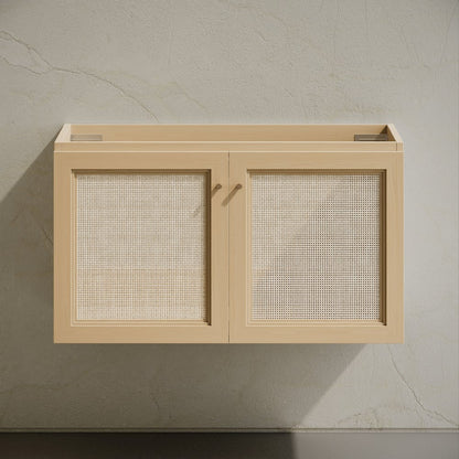 Classe 36" Wall-Mounted Bathroom Vanity in Natural Oak without Sink Top