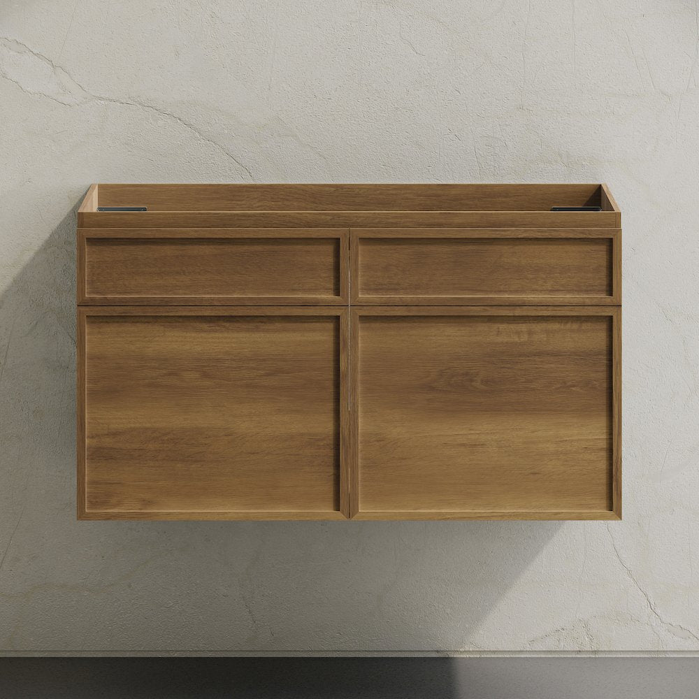 St. Tropez 36" Wall-Mounted Bathroom Vanity Cabinet without Top in Brown Oak