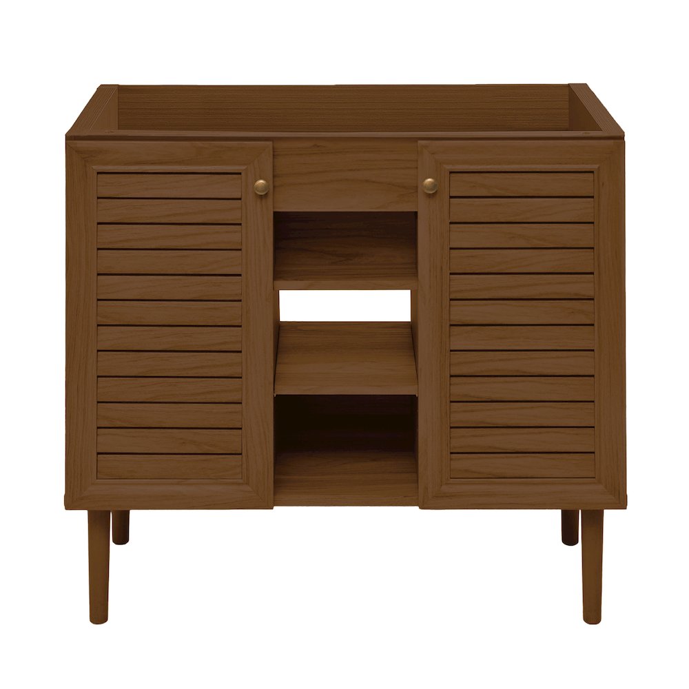 Bron 36" Freestanding Bathroom Vanity Cabinet without Top in Brown Oak