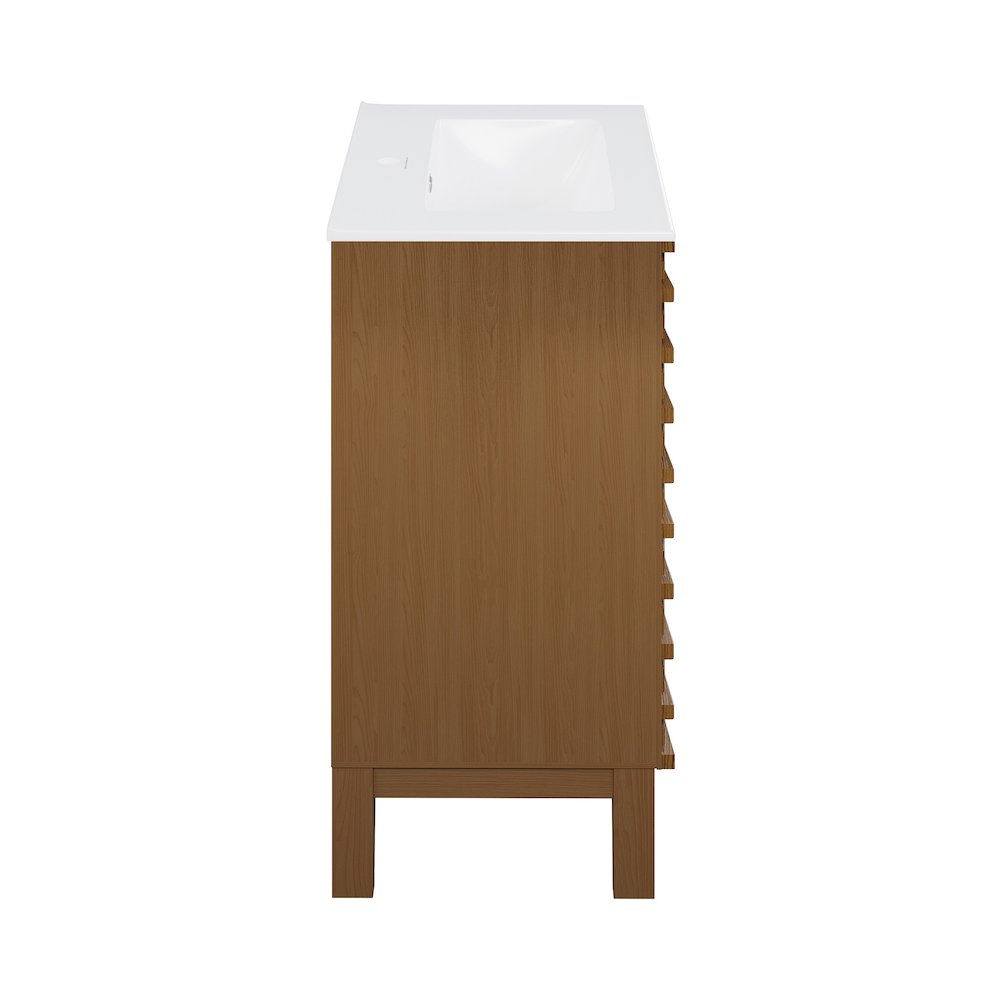 Cascade 30" Freestanding Bathroom Vanity in Brown Oak with Sink Top