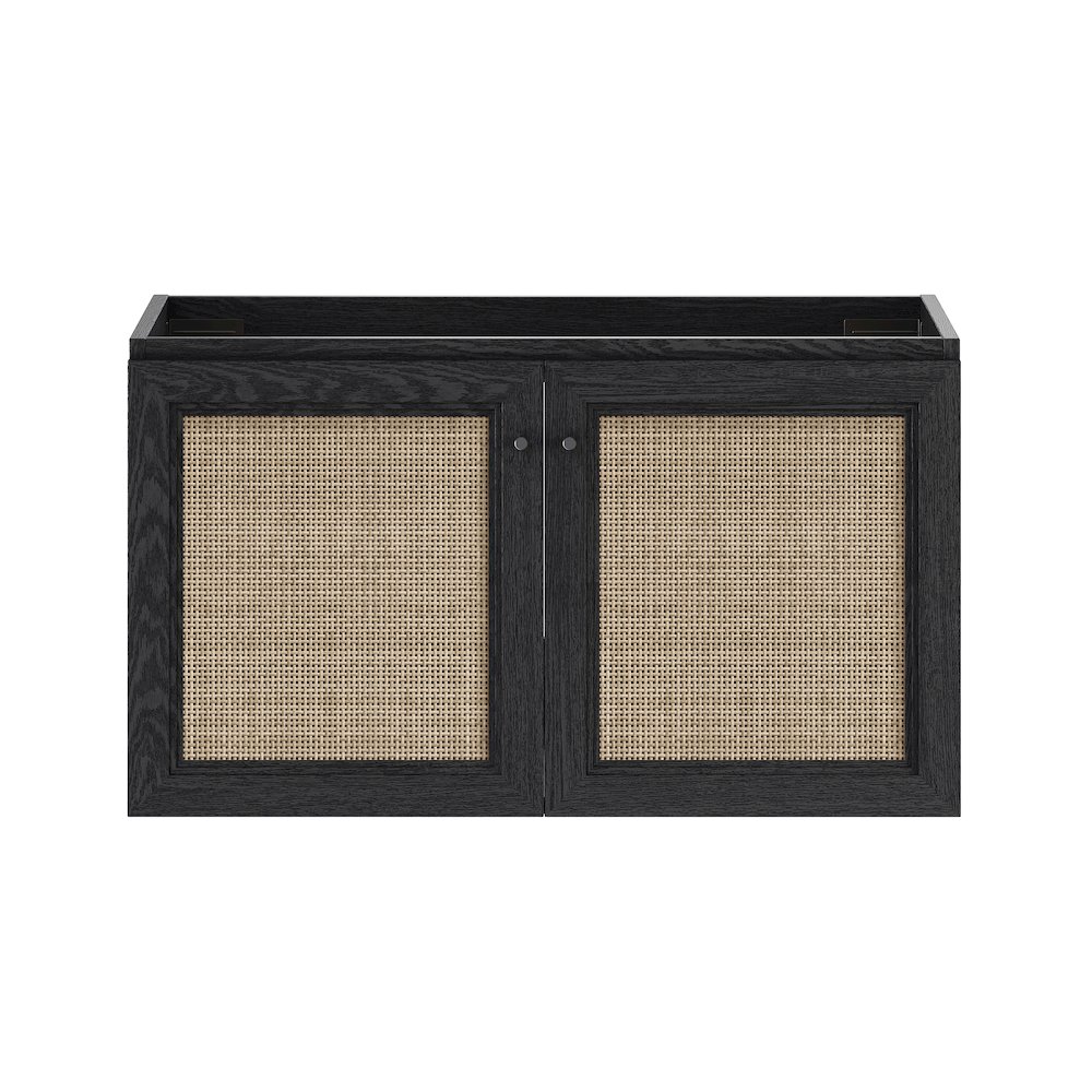 Classe 36" Wall-Mounted Bathroom Vanity in Black Oak without Sink Top