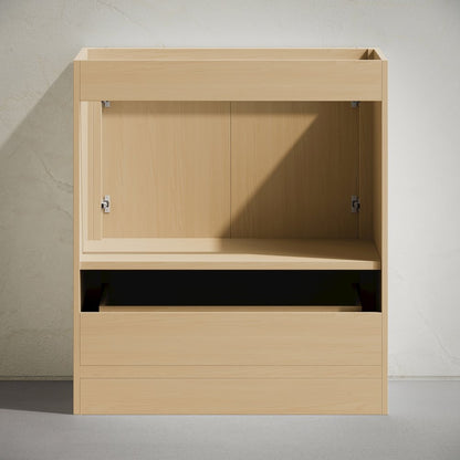 Virage 30" Freestanding Bathroom Vanity in Natural Oak without Sink Top